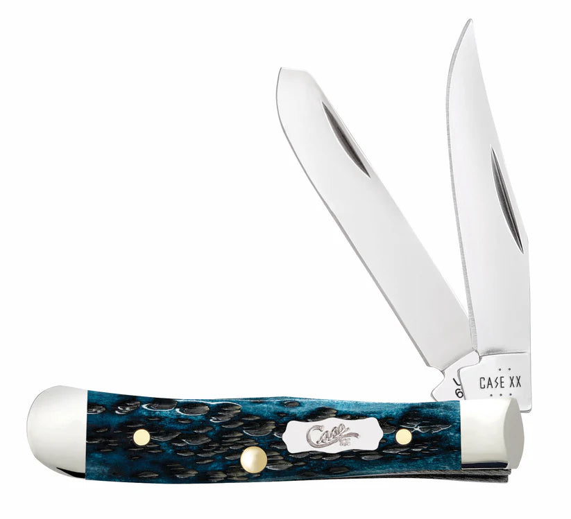 Case Tiny Trapper | Pocket Worn® Mediterranean Blue Bone | Tru-Sharp™ Pocket Knife