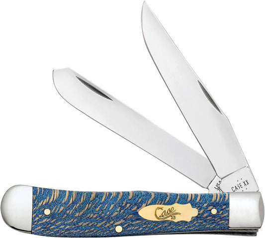 Case Trapper | Blue Sycamore Wood | Tru-Sharp Stainless