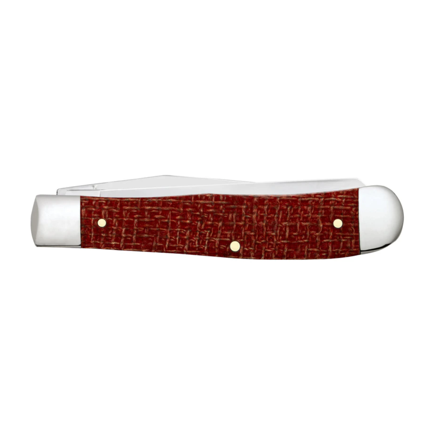 Case Trapper | Dark Red Burlap Micarta® | Carbon Steel Pocket Knife