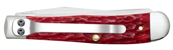 Case Peach Seed Jig Dark Red Bone CS Trapper with Pocket Clip | 31957
