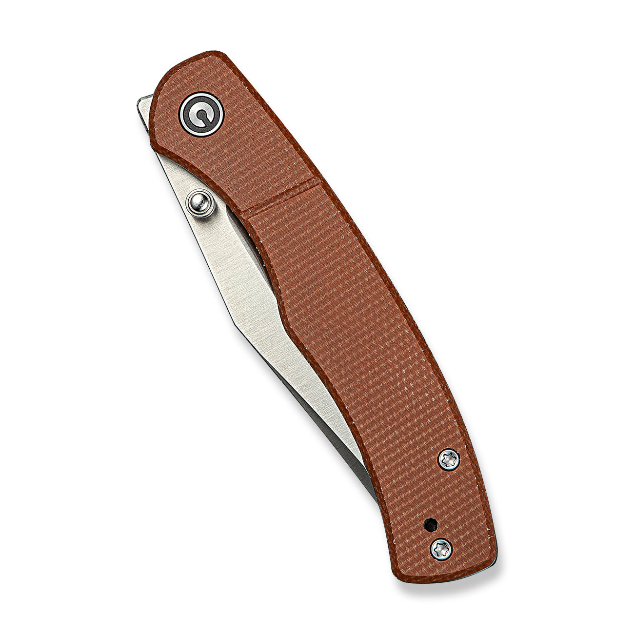 Civivi Clingman | Brown Canvas Micarta | Front Flipper