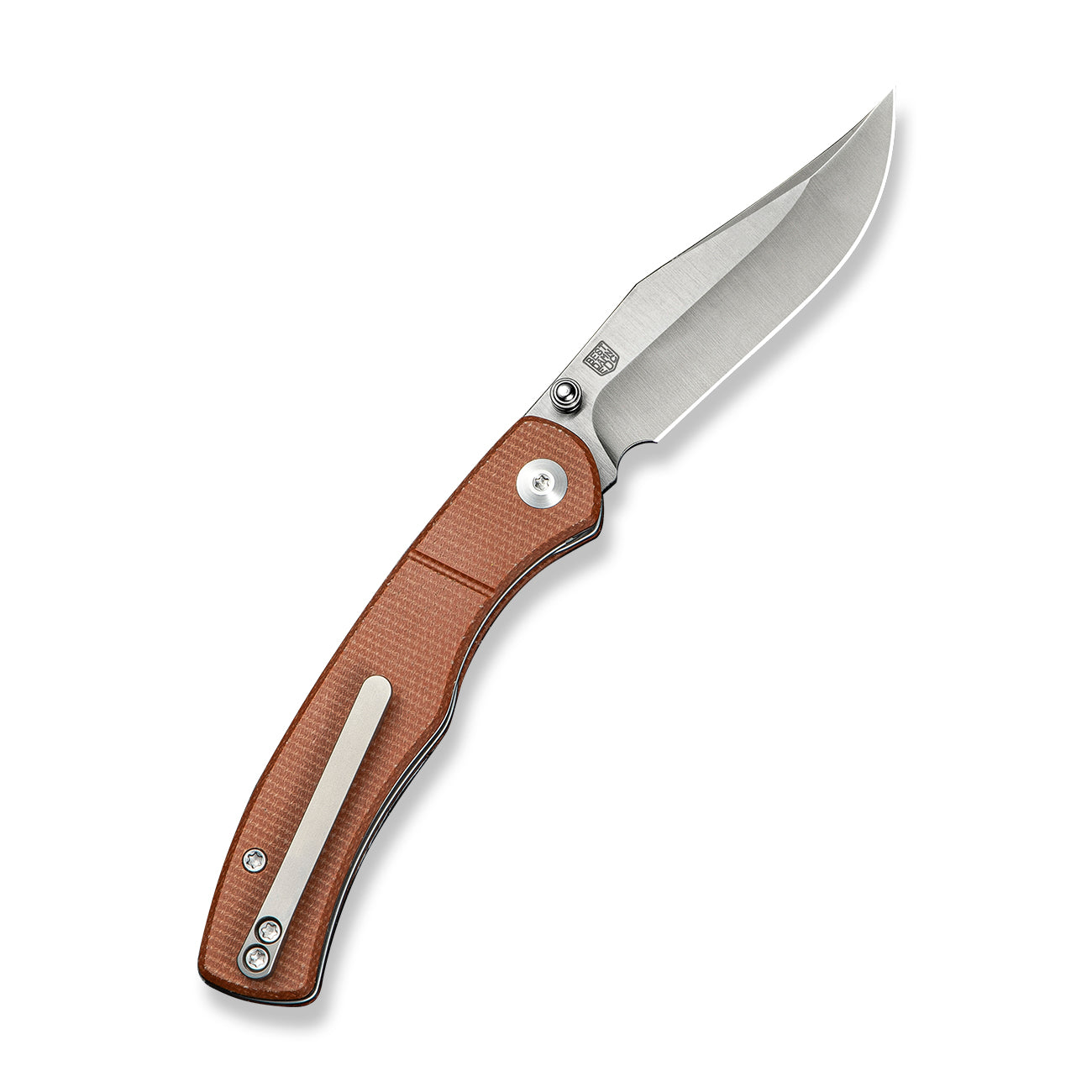 Civivi Clingman | Brown Canvas Micarta | Front Flipper