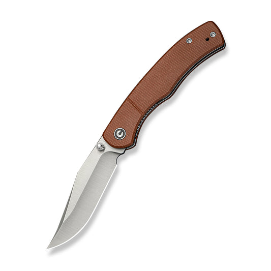 Civivi Clingman | Brown Canvas Micarta | Front Flipper