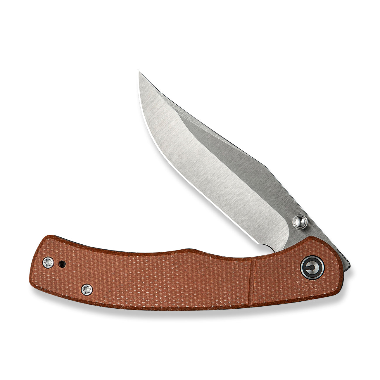 Civivi Clingman | Brown Canvas Micarta | Front Flipper