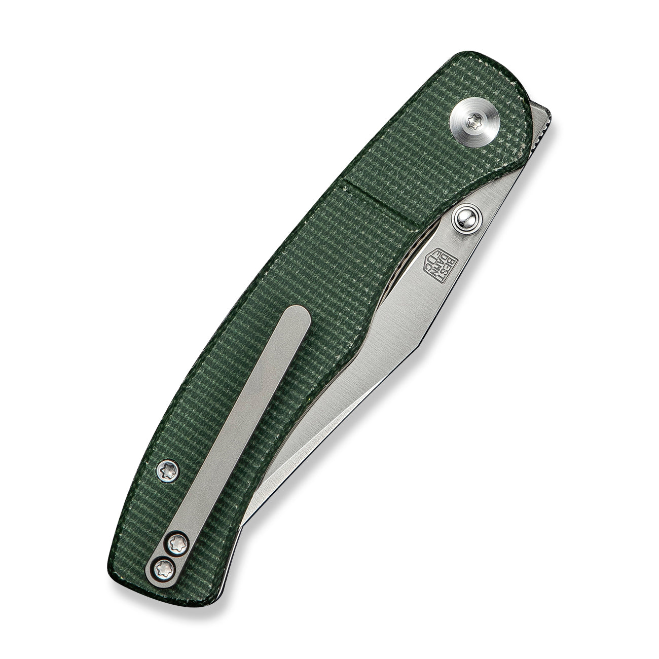 Civivi Clingman | Green Canvas Micarta | Front Flipper