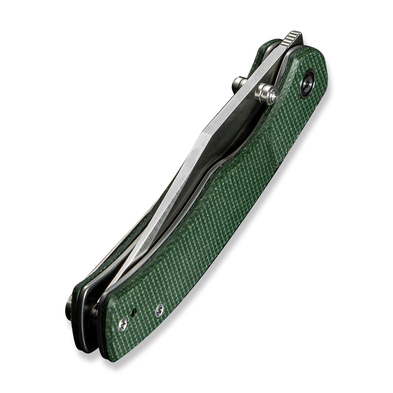 Civivi Clingman | Green Canvas Micarta | Front Flipper