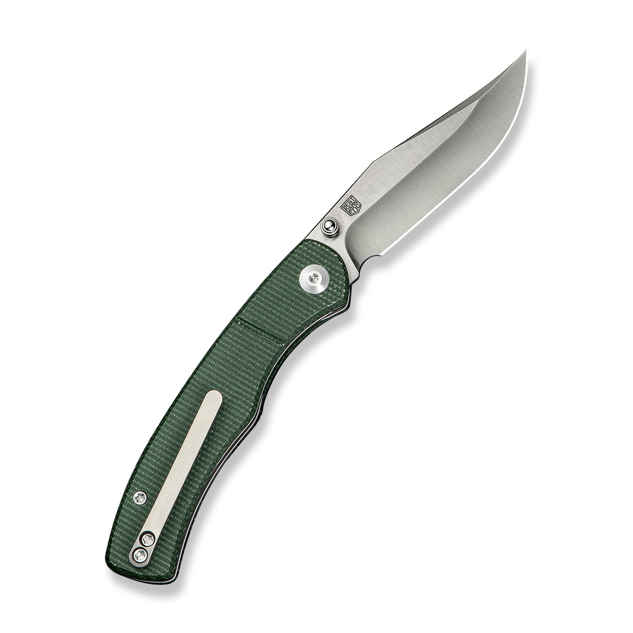 Civivi Clingman | Green Canvas Micarta | Front Flipper