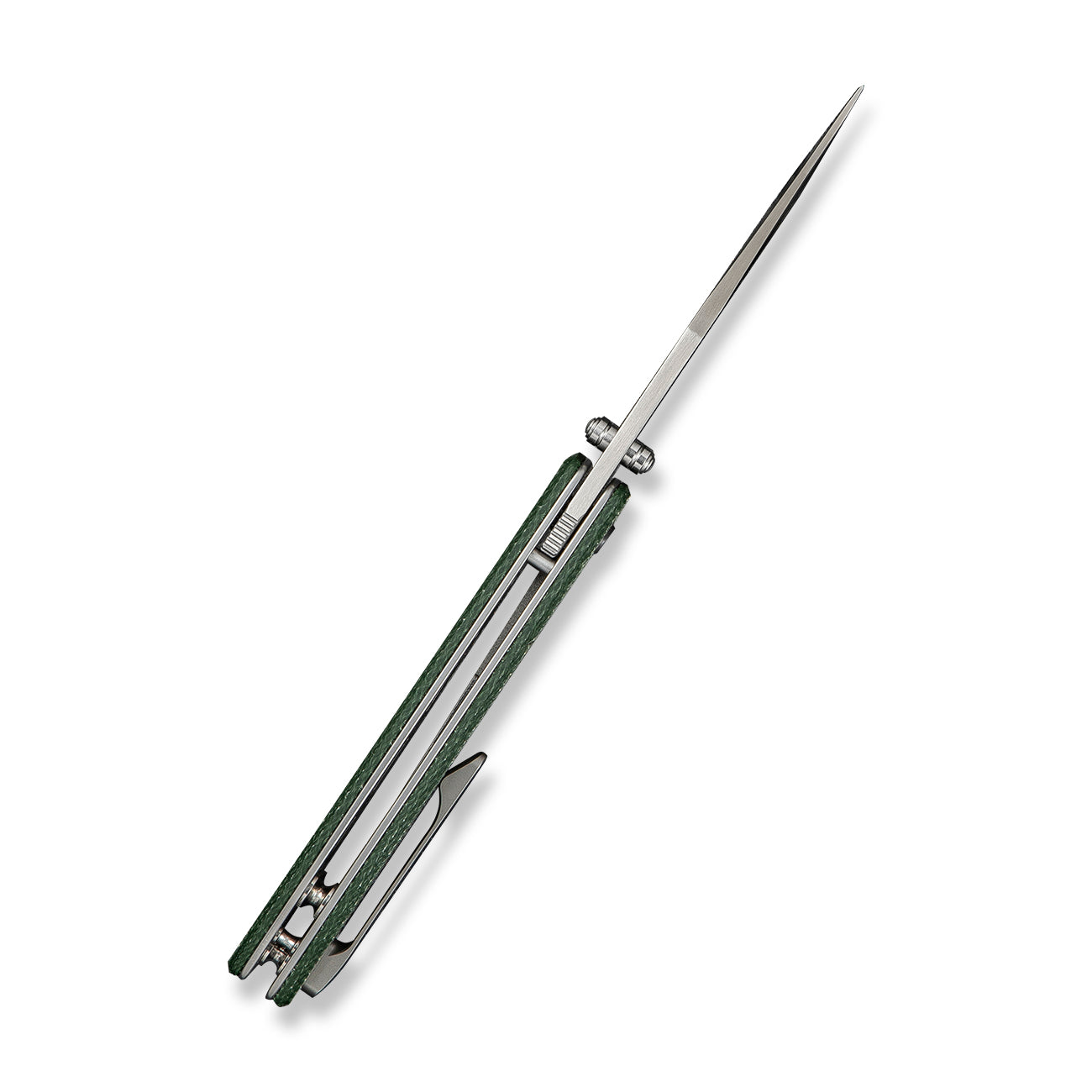 Civivi Clingman | Green Canvas Micarta | Front Flipper