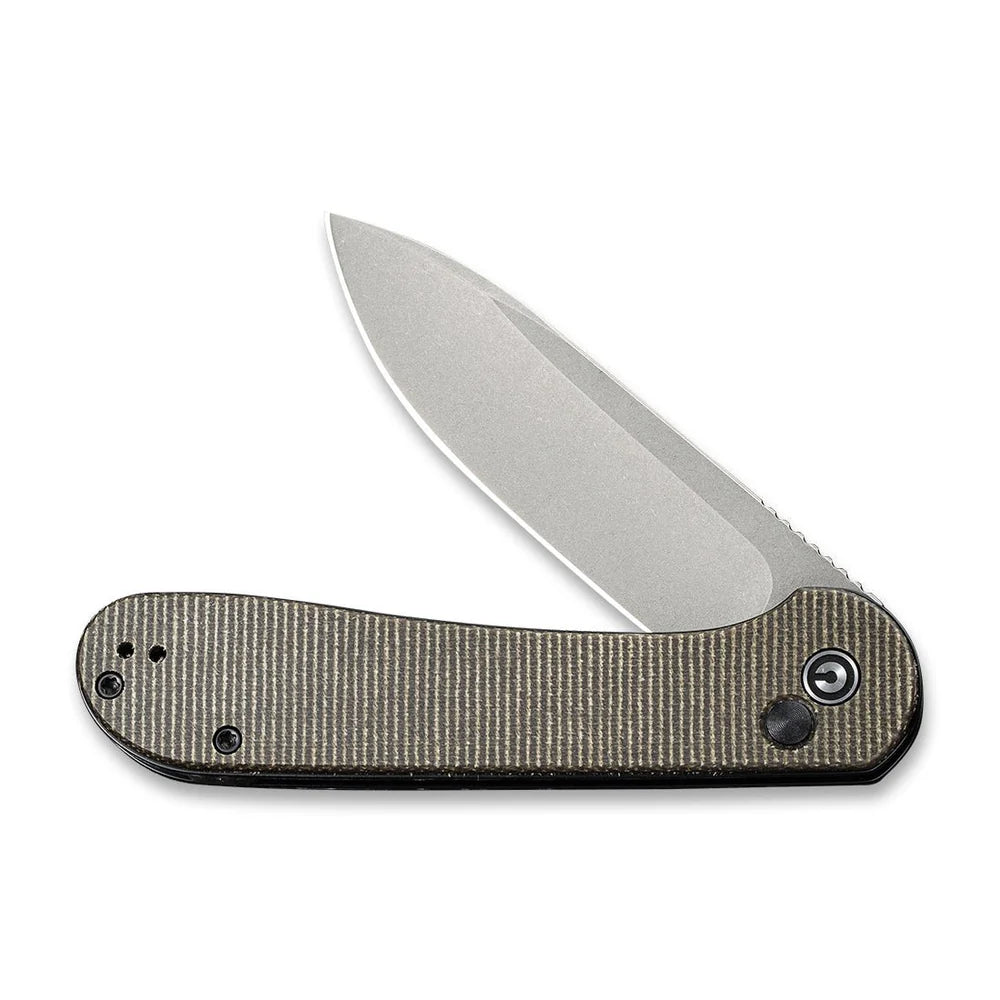 CIVIVI Button Lock Elementum | 14C28N & Dark Green Micarta
