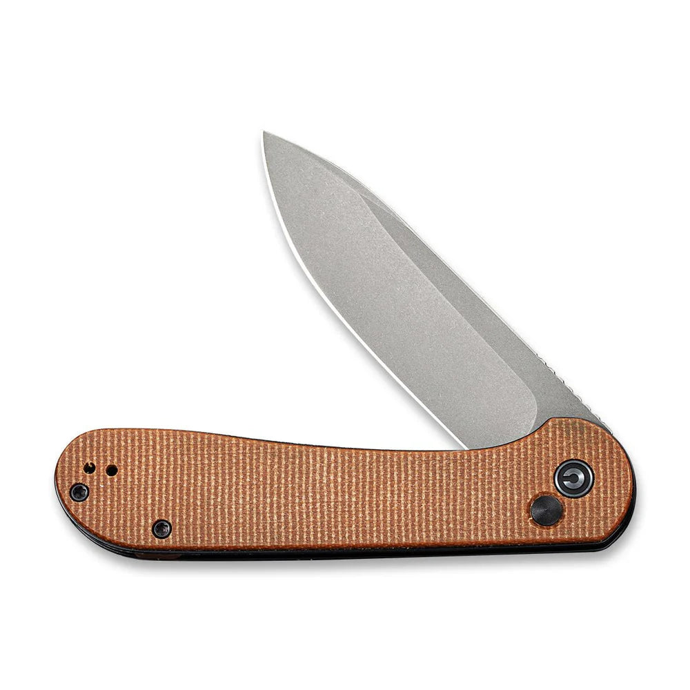 CIVIVI Button Lock Elementum | 14C28N & Brown Micarta