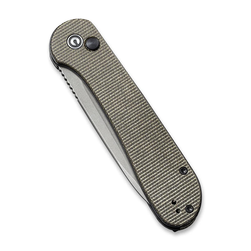 CIVIVI Button Lock Elementum | 14C28N & Dark Green Micarta