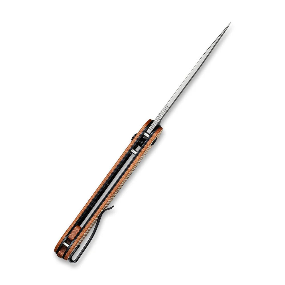 CIVIVI Button Lock Elementum | 14C28N & Brown Micarta