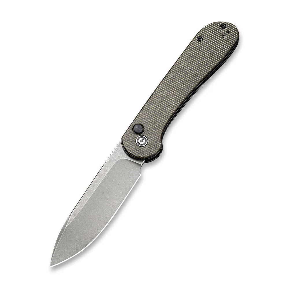 CIVIVI Button Lock Elementum | 14C28N & Dark Green Micarta