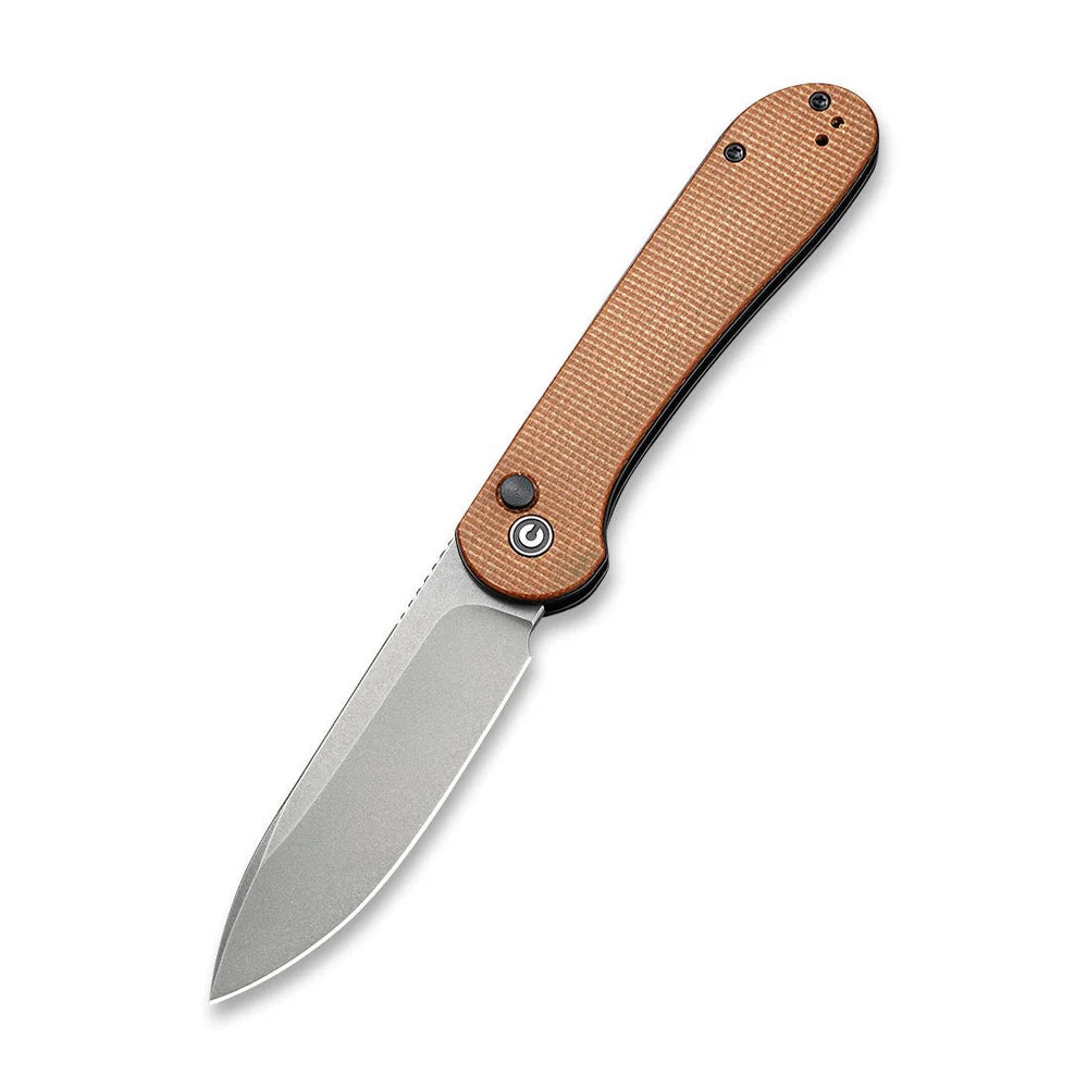 CIVIVI Button Lock Elementum | 14C28N & Brown Micarta