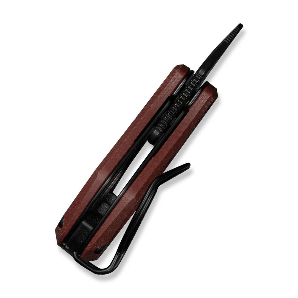 CIVIVI Pyrus Ring Knife | Black 14C28N & Burgundy G-10 Slip Joint