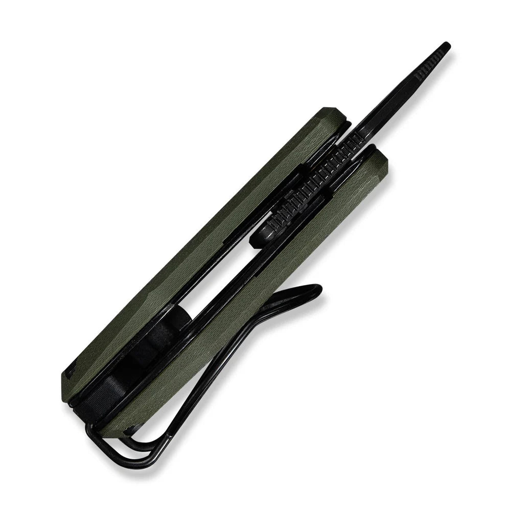 CIVIVI Pyrus Ring Knife | Black 14C28N & OD Green G-10 Slip Joint