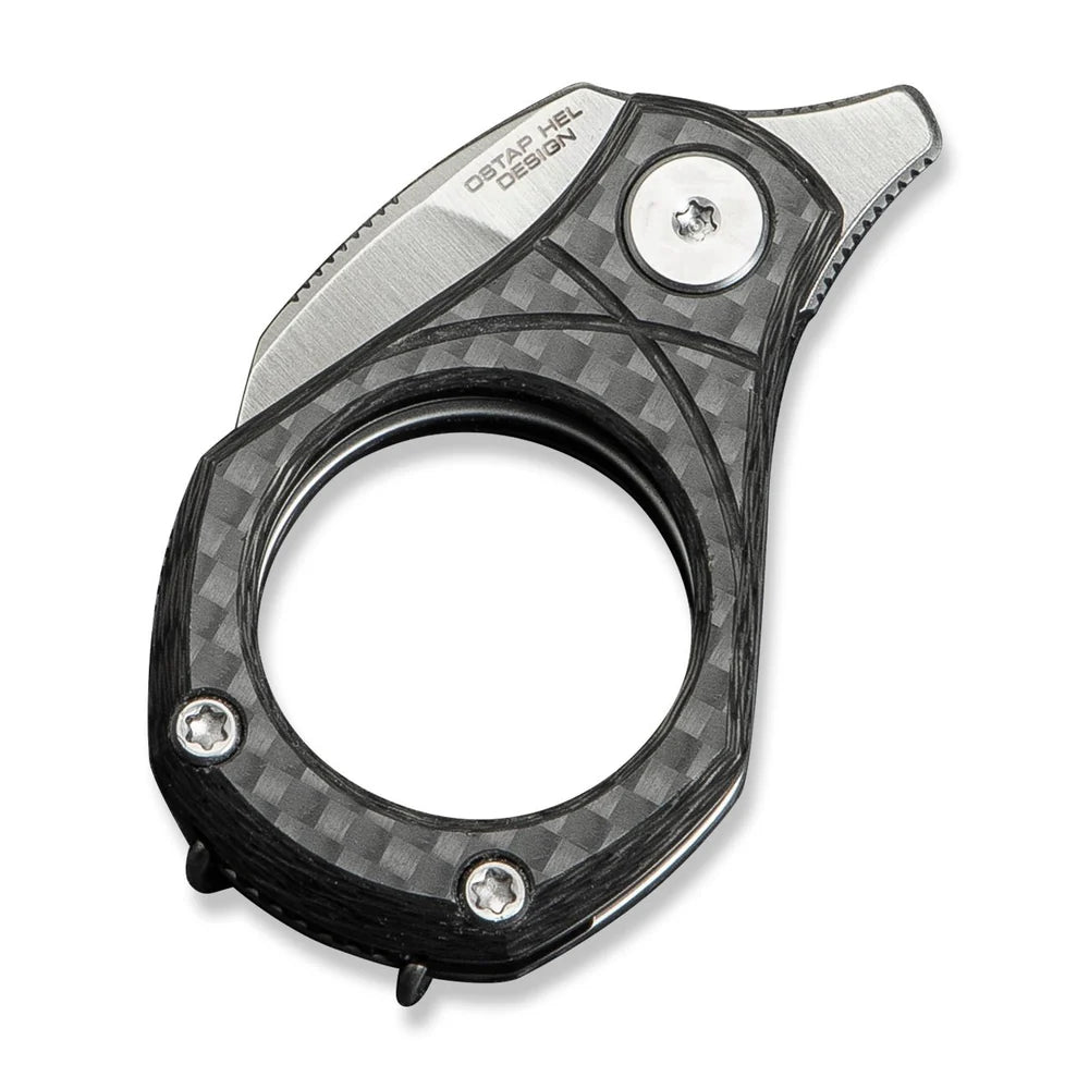 CIVIVI Pyrus Ring Knife | 14C28N & Twill Carbon Fiber Slip Joint