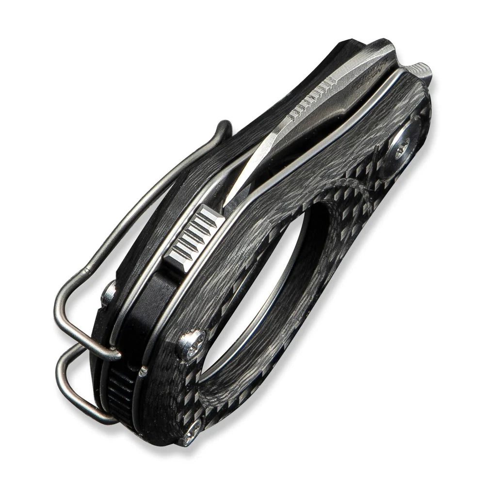 CIVIVI Pyrus Ring Knife | 14C28N & Twill Carbon Fiber Slip Joint