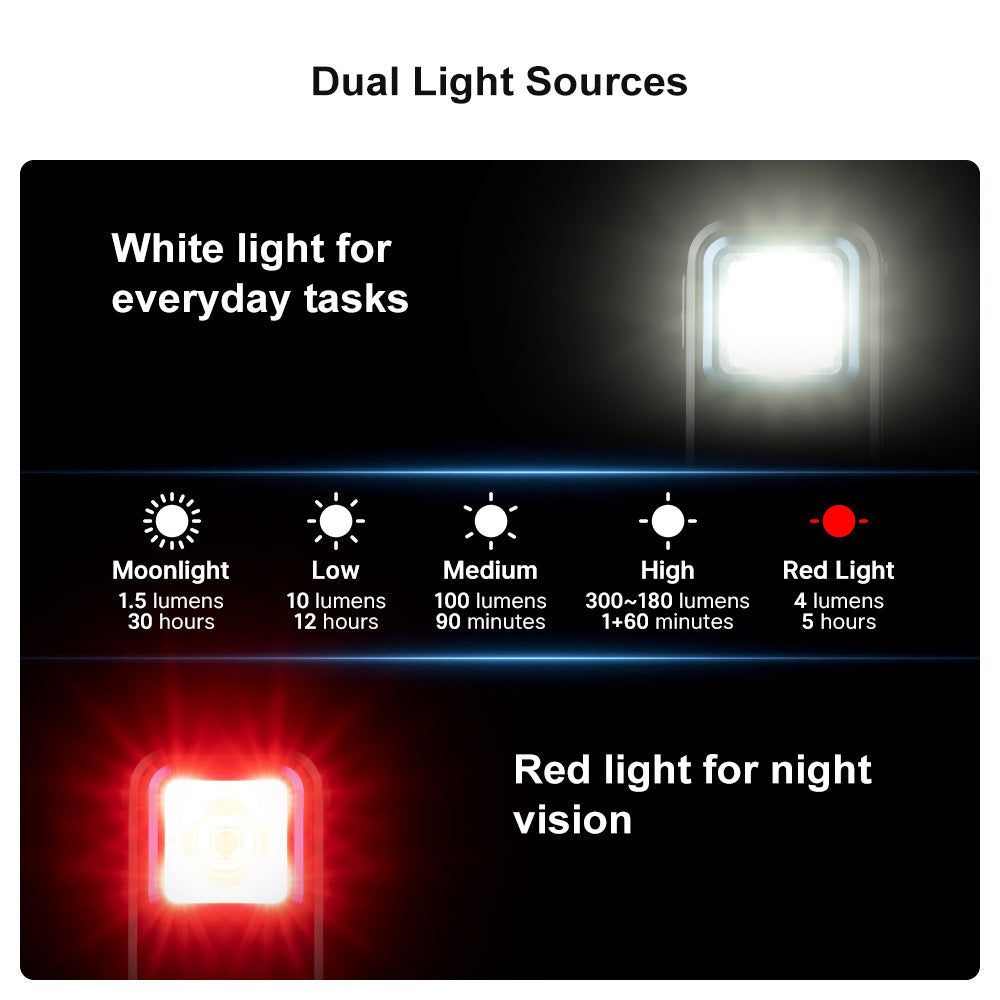 OLIGHT OCLIP | BLACK CLIP LIGHT WITH WHITE AND RED LIGHT