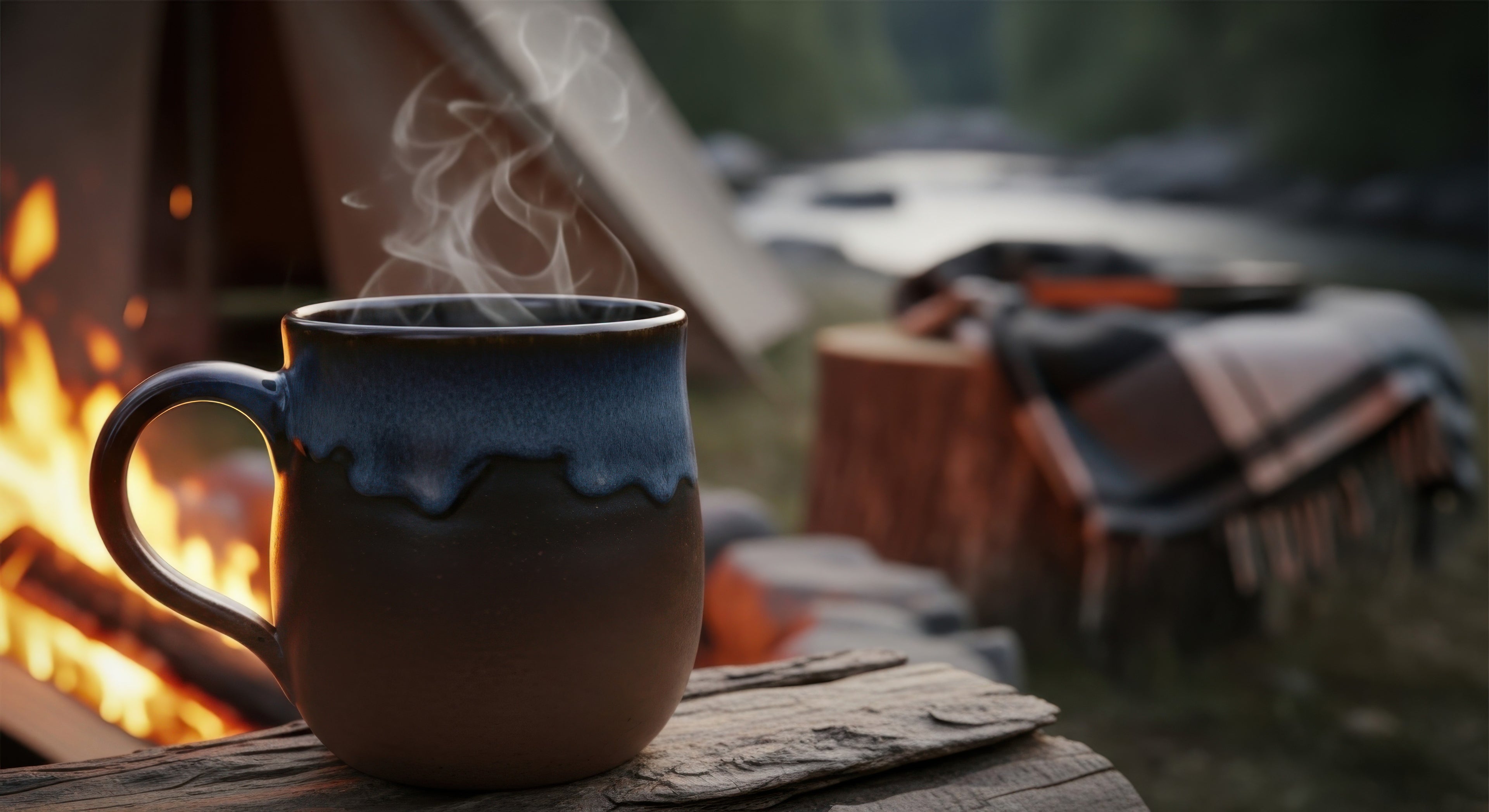 https://www.vecteezy.com/photo/71667744-a-coffee-cup-sits-on-a-wooden-table-near-a-campfire