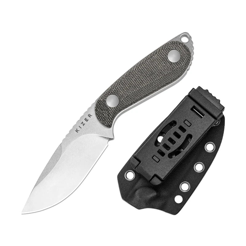Kizer Buddy Fixed Blade Knife | 14C28N & Micarta