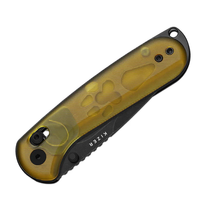 Kizer Buddy II Clutch Lock | Black PVD AEB-L & PEI Folding Knife