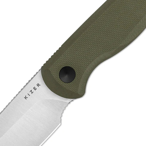 Kizer Drop Bear Fixed Blade | AEB-L & Olive G-10