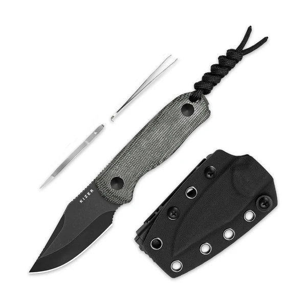 Kizer Drop Bear Fixed Blade | AEB-L & Micarta