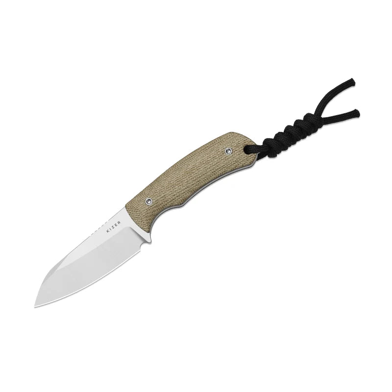 Kizer Field Mouse | Brown Norplex UltreX Micarta | 14C28N Fixed Blade
