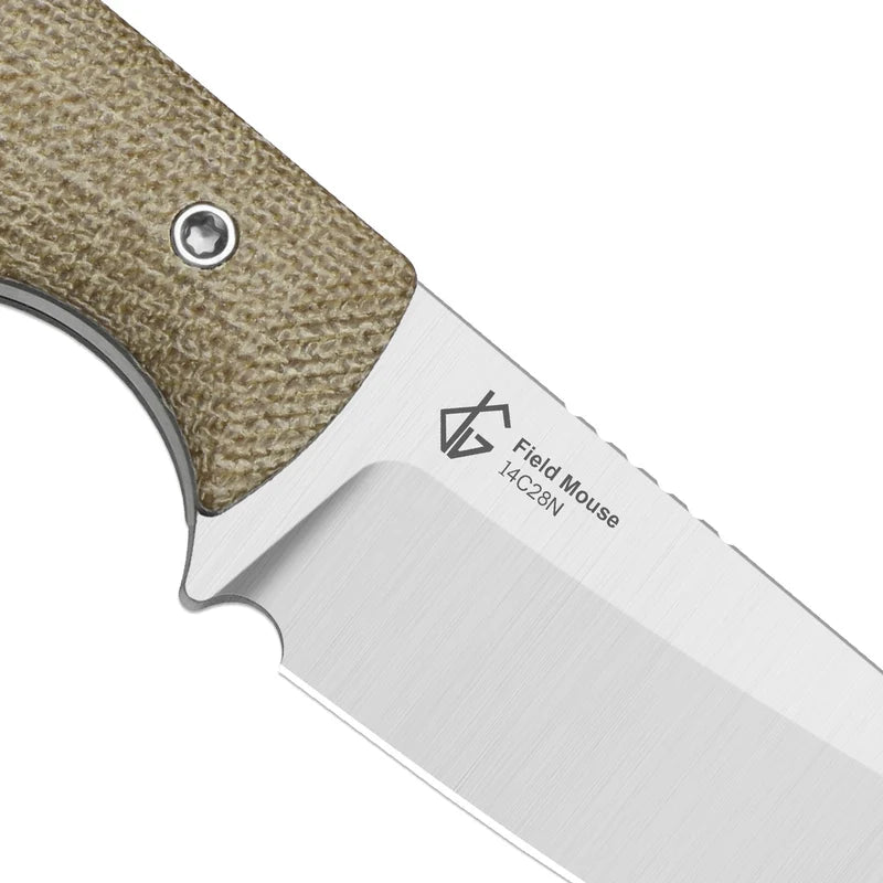 Kizer Field Mouse | Brown Norplex UltreX Micarta | 14C28N Fixed Blade