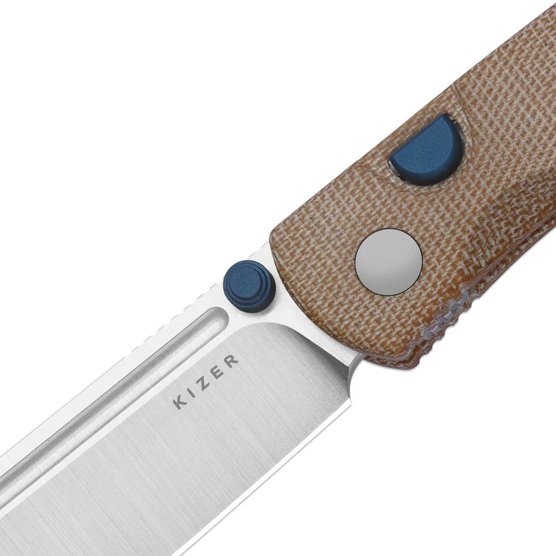 Kizer Renissance Button Lock | N690 & Norplex UltreX Micarta Folding Knife
