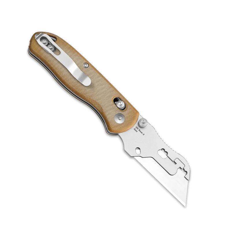 Kizer Drop Bear Utility | Uti BEAR 2 | Brown Micarta