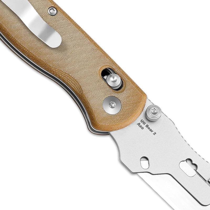 Kizer Drop Bear Utility | Uti BEAR 2 | Brown Micarta
