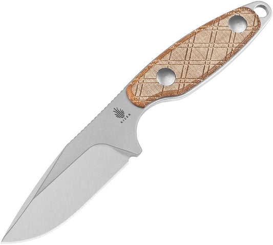 Kizer Muskrat | Natural Micarta | D2 | Neck Knife