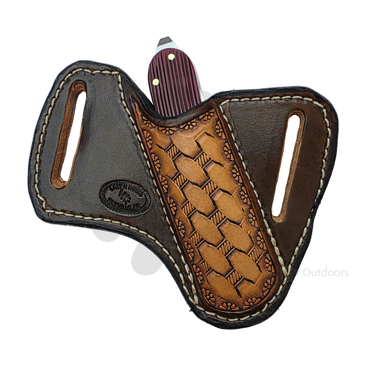 Lazy H Farms Leatherworks Trapper Belt Sheath | Embossed Diamond