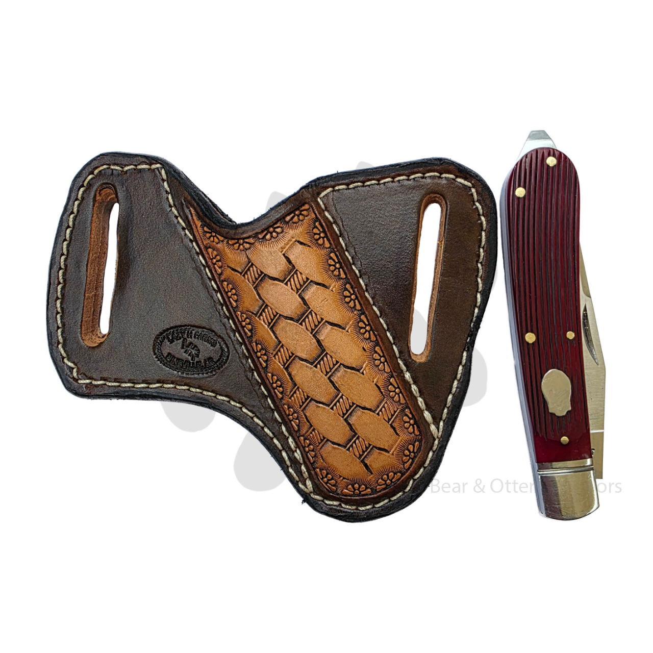 Lazy H Farms Leatherworks Trapper Belt Sheath | Embossed Diamond