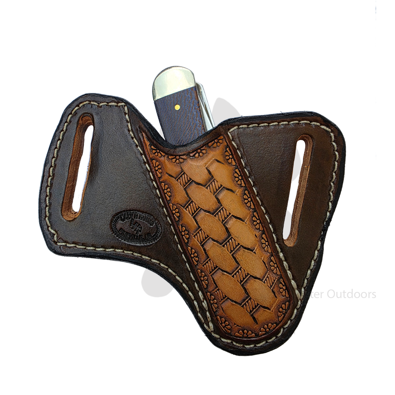 Lazy H Farms Leatherworks Trapper Belt Sheath | Embossed Diamond