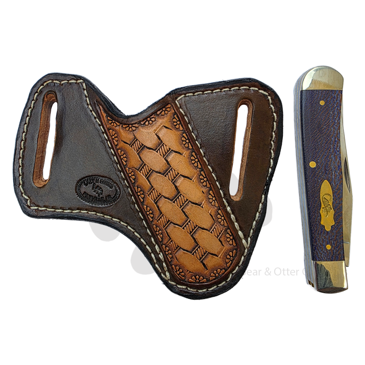 Lazy H Farms Leatherworks Trapper Belt Sheath | Embossed Diamond