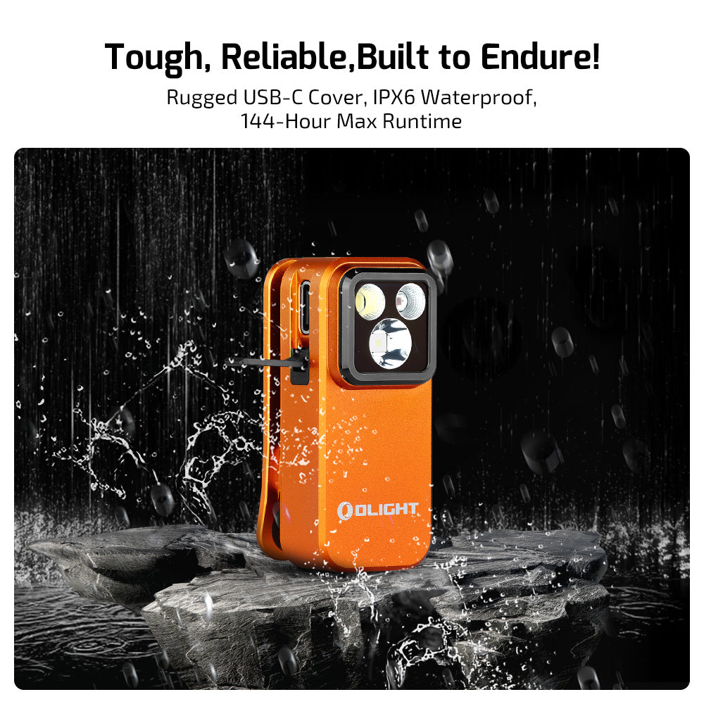 OLIGHT OCLIP PRO | ORANGE CLIP LIGHT WITH WHITE AND RED LIGHT