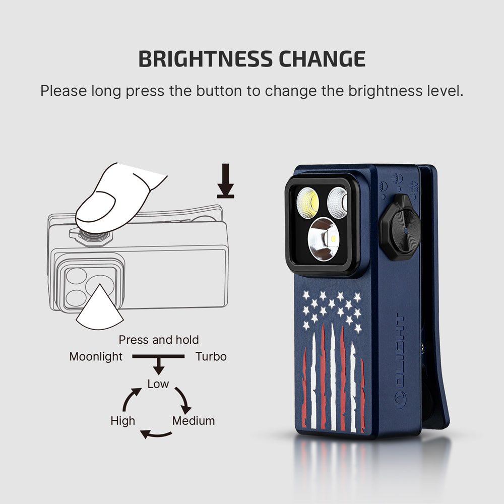 Olight Oclip Ultra | Stars & Stripes | 3-in-1 Clip Light