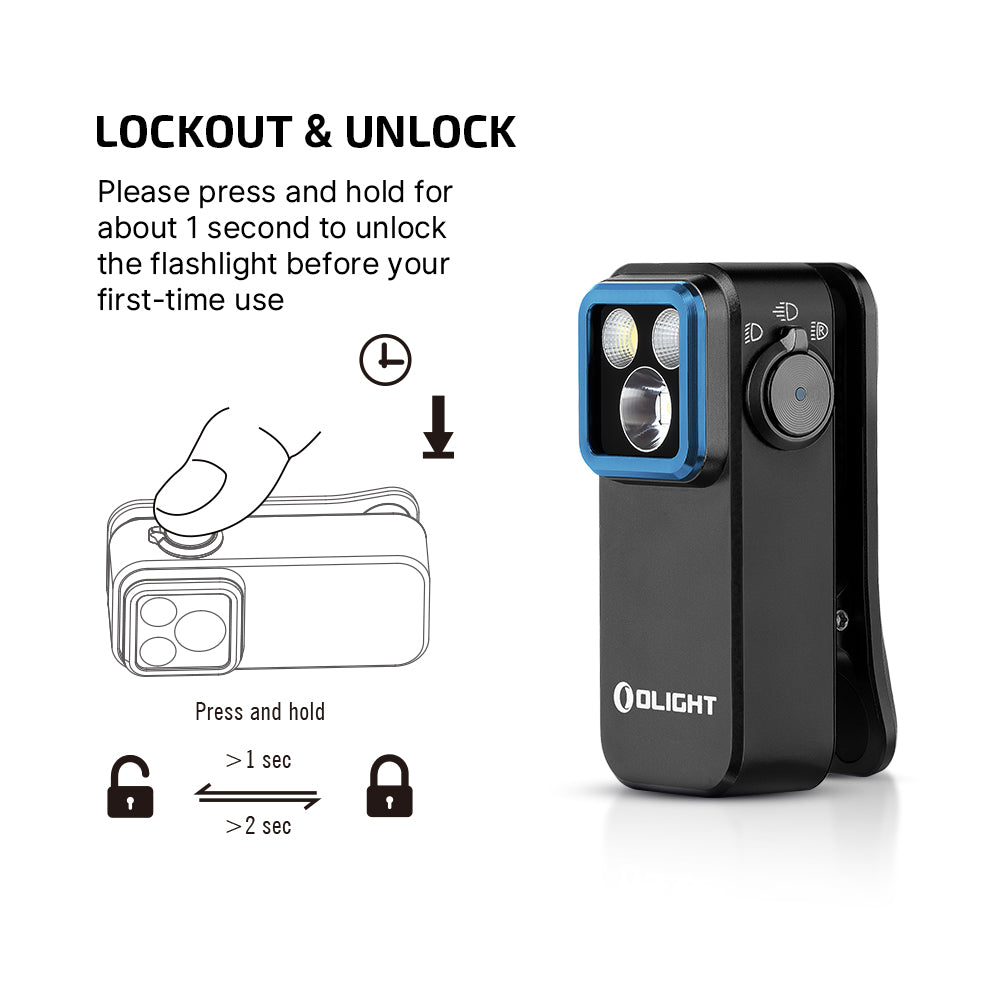 OLIGHT OCLIP PRO | BLACK CLIP LIGHT WITH WHITE AND RED LIGHT