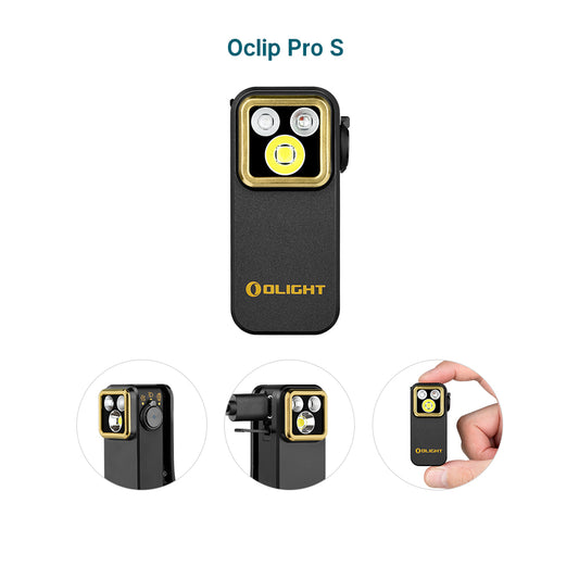 Olight Oclip Pro S – Black | White + UV + RGB Clip-On Light