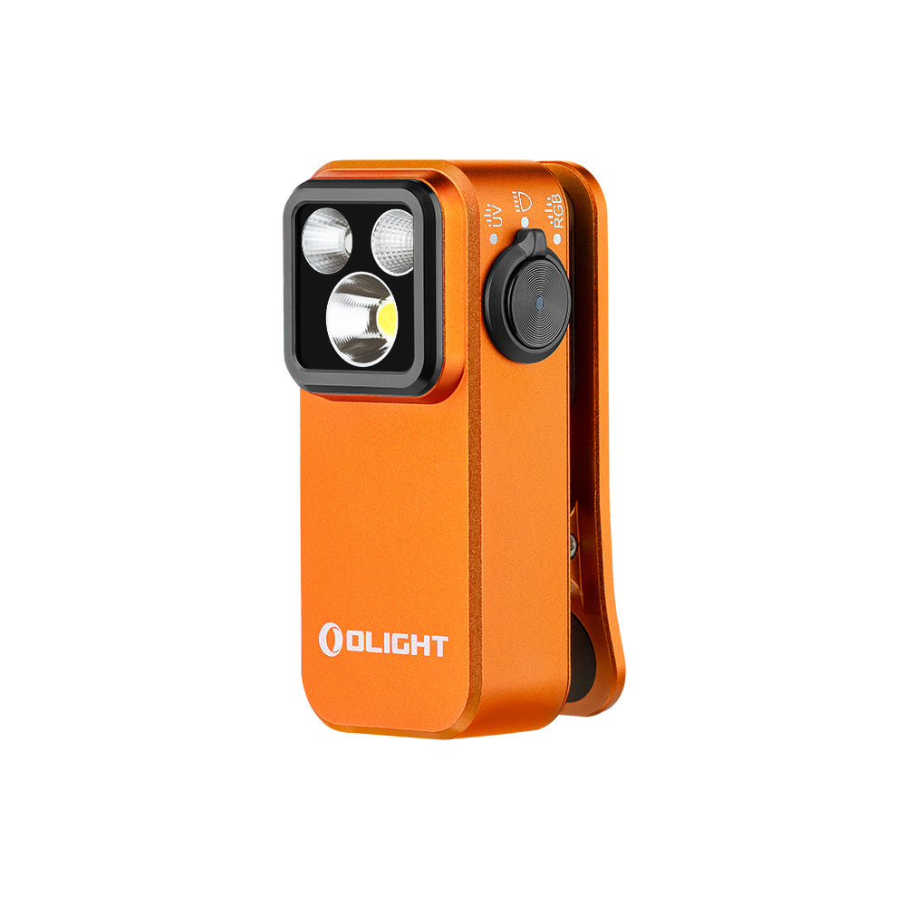 Olight Oclip Pro S – Orange | White + UV + RGB Clip-On Light
