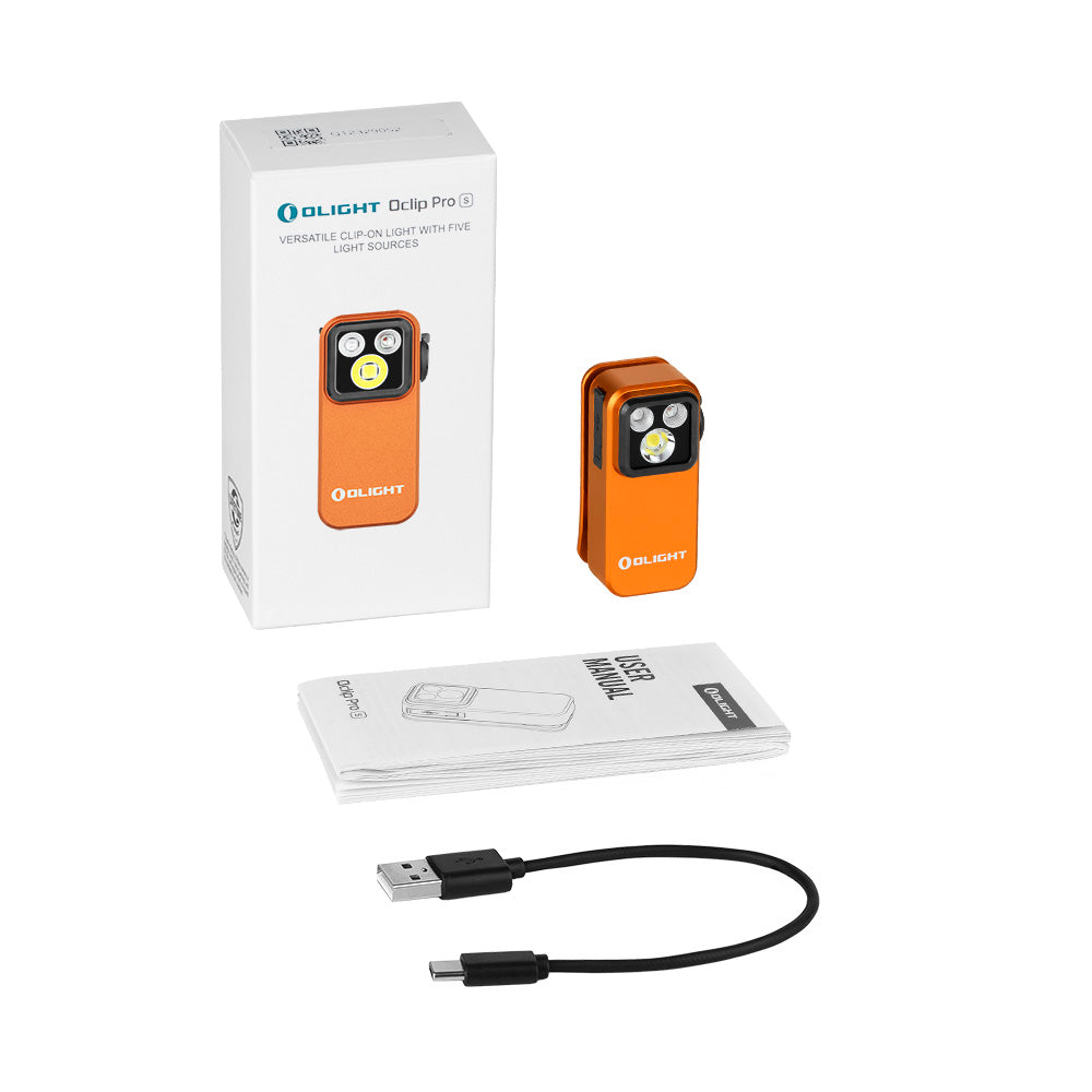 Olight Oclip Pro S – Orange | White + UV + RGB Clip-On Light