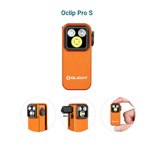 Olight Oclip Pro S – Orange | White + UV + RGB Clip-On Light