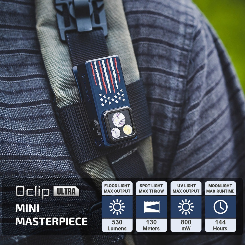 Olight Oclip Ultra | Stars & Stripes | 3-in-1 Clip Light