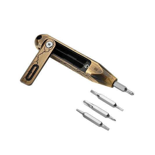 Oknife Otacle D1 | Cracked Brass EDC Multi-Bit Driver