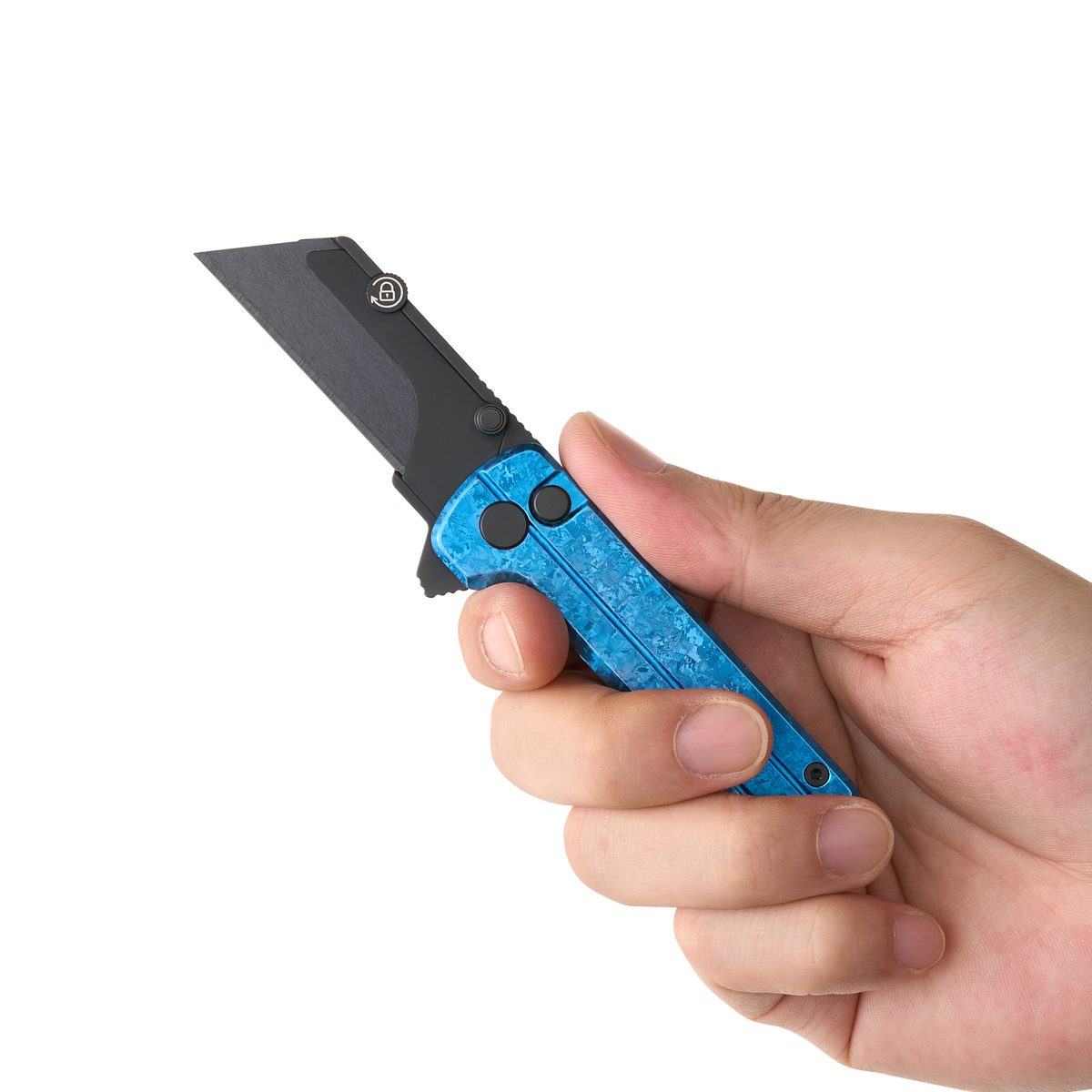 OKNIFE U1 Ultra Snowflake Blue | Titanium Utility Knife with Ceramic Blade