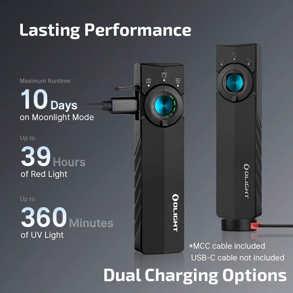Olight ArkPro Lite | Matte Black CW | White + UV + Red EDC Light