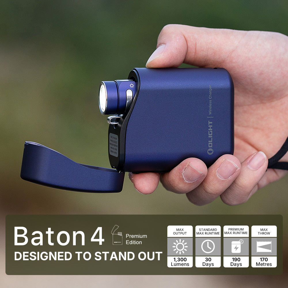 Olight Baton 4 Premium | Regal Blue | 1300 Lumen Rechargeable Flashlight